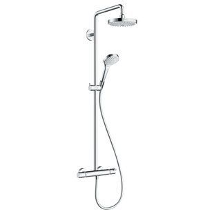 Душевая система Hansgrohe Croma Select S 180 2jet Showerpipe EcoSmart с термостатом 9 л/мин, хром/белый (27254400) 27254400 фото