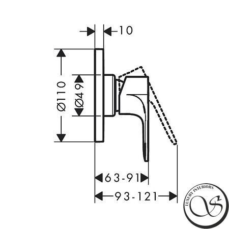 Смеситель для душа Hansgrohe Rebris S 72648000 72648000 фото