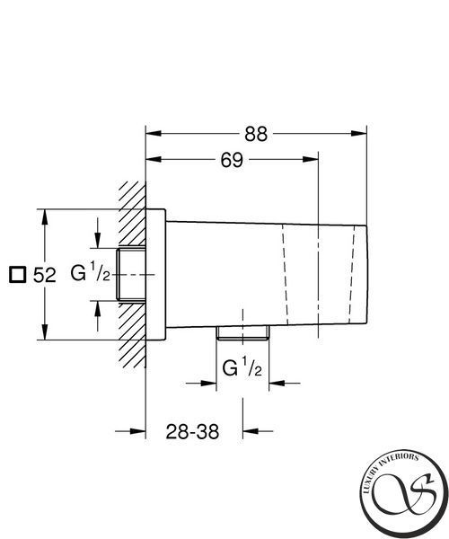 Подключение для душевого шланга Grohe Euphoria Cube (26370000) 26370000 фото