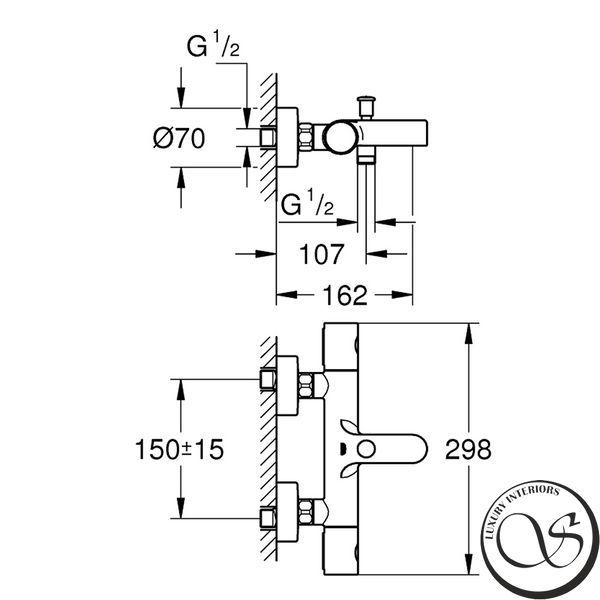 Термостат для ванны 34766000 GROHE GROTHERM 800 Cosmopolitan хром 34766000 фото