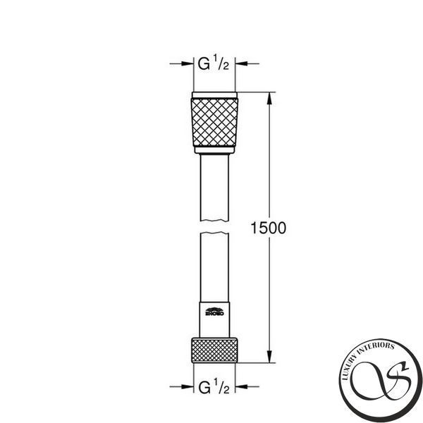 Furtun de dus GROHE 45973001 Relexaflex 1500 mm crom 45973001 foto