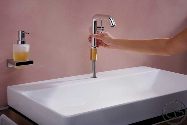 Смеситель 110 hansgrohe Tecturis S CoolStart EcoSmart+ для раковины с сливным гарнитуром, хром 73323000 73323000 фото