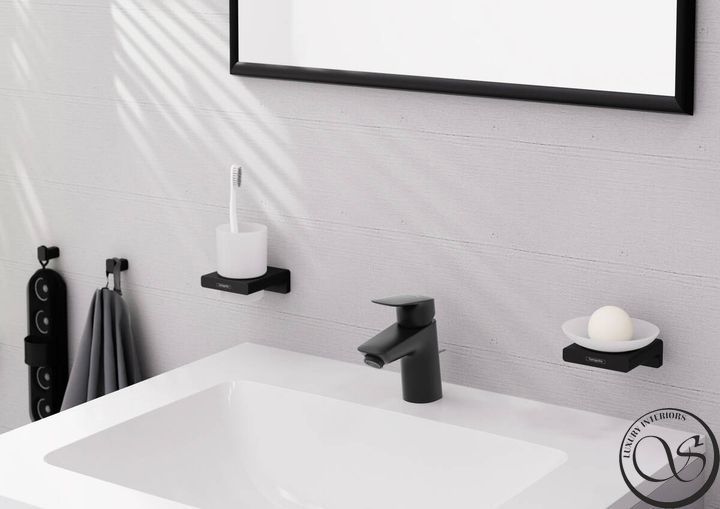 Baterie lavoar Hansgrohe Logis 70, negru mat (71070670) 71070670 foto