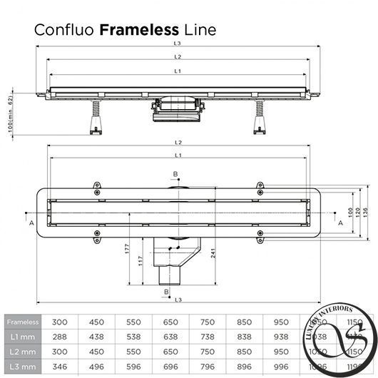Линейный трап Pestan Confluo Frameless Line 750 (750 мм, нержавеющая сталь/под плитку) 13701232 13701232 фото