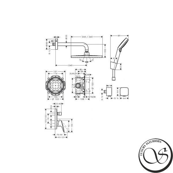 Sistem de duș termostatic Hansgrohe Crometta E (27957000) 555221847871 foto