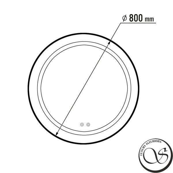Зеркало для ванной IMPRESE SAFIR Light m08608100SB подвесное круглое с фронтальной и настенной подсветкой 80см m08608100SB фото