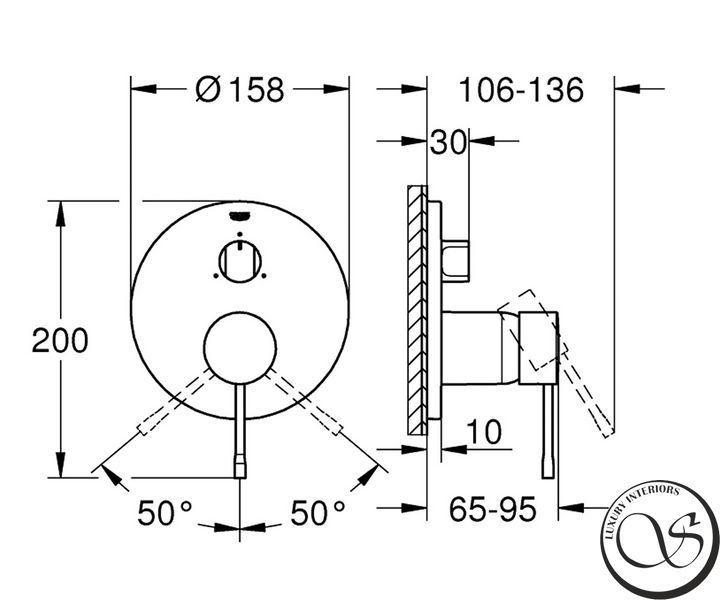 Baterie de dus Grohe Essence 24092DL1 incorporata 3 moduri Brushed Warm Sunset 24092DL1 foto