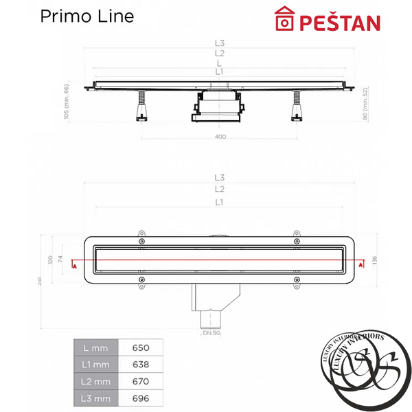Душевой трап (линейный трап) Pestan Confluo Primo Line 750 мм 13702504 13702504 фото