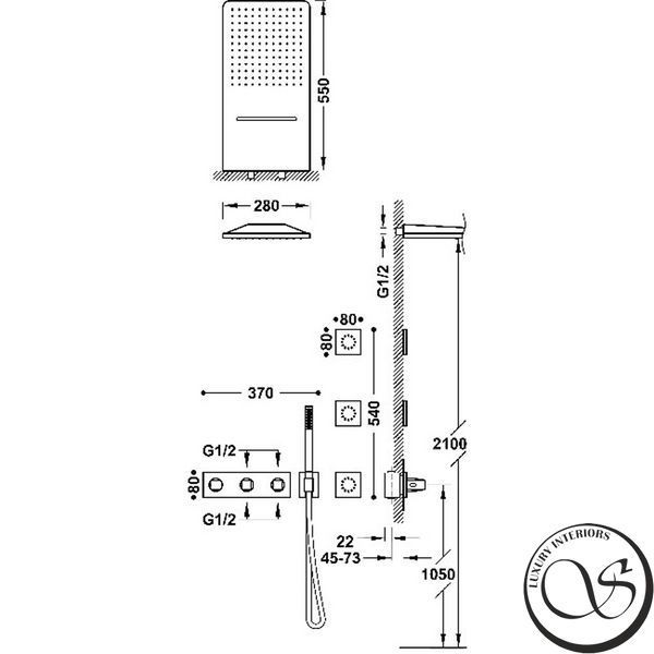 Sistem de dus Tres B-SYSTEM 30725405OP instalatie ascunsa pentru dus 30725405OP foto