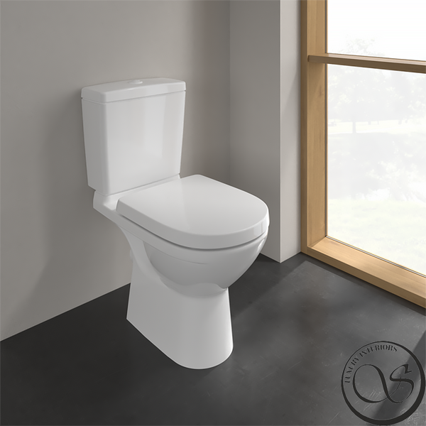 Vas WC compact Villeroy & Boch O.novo 56611001 cu spălare verticală, de podea, alb alpin 56611001 foto