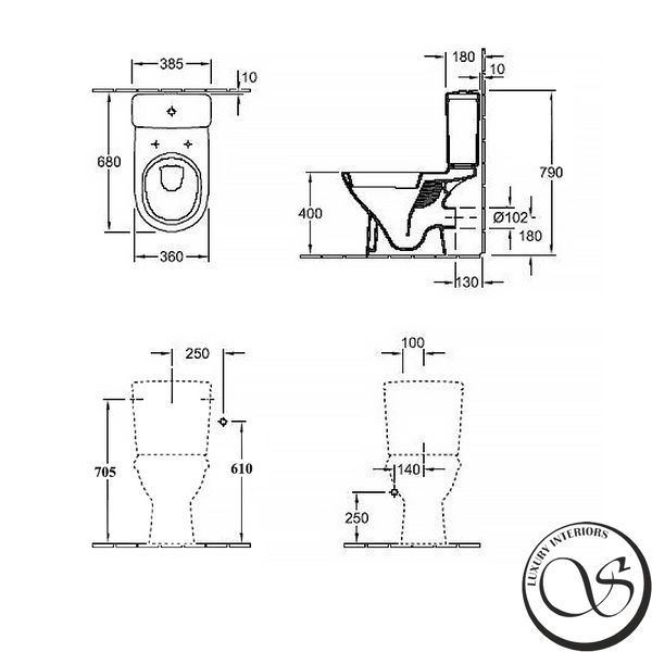 Vas WC compact Villeroy & Boch O.novo 56611001 cu spălare verticală, de podea, alb alpin 56611001 foto