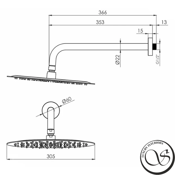Sistem de dus VOLLE SISTEMA R 1585.090105 cu termostat ascuns 1585.090105 foto