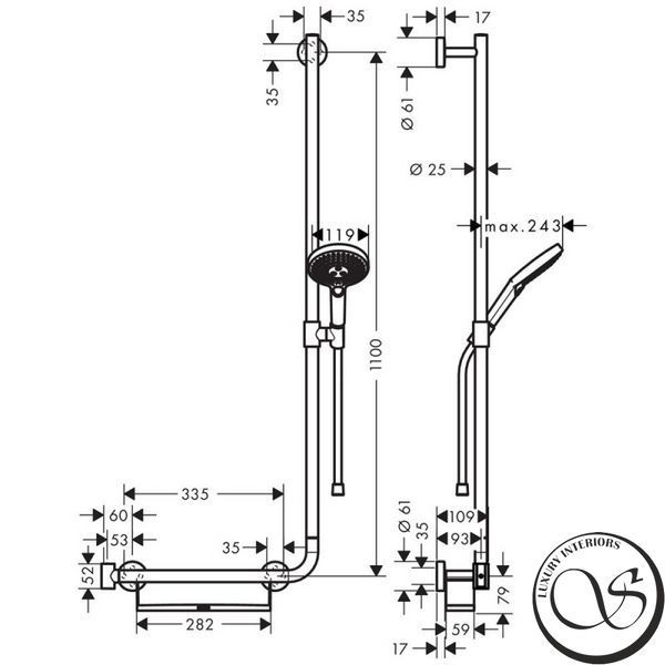 Set de duș HANSGROHE Unica Comfort Raindance Select S 120 26326400 foto