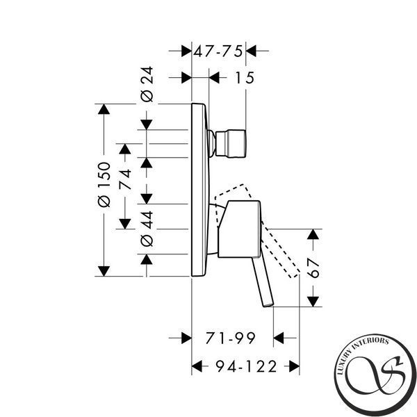 Смеситель Hansgrohe Talis S сдля ванны с душем 434564357071 фото