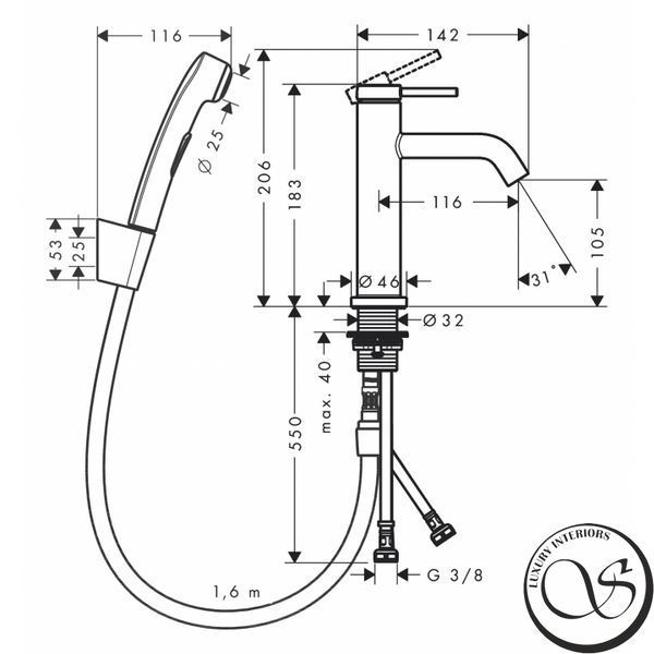 Baterie de lavoar Hansgrohe Tecturis S (73211000) 73211000 foto