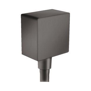 Шланговое подсоединение для душа Hansgrohe FixFit Square, шлифованный черный хром (26455340) 26455340 фото