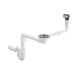 Сифон с переливом для мойки Hansgrohe D14-10 на 1 чашу, стальной (43921800) 43921800 фото
