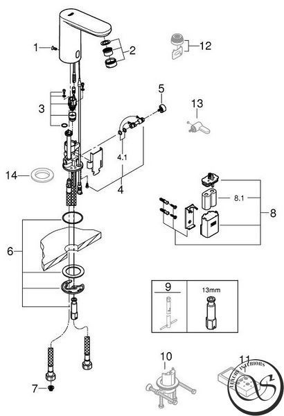 Смеситель для умывальника Grohe Eurosmart Сosmopolitan E, сенсорный, хром (36330002) 36330002 фото