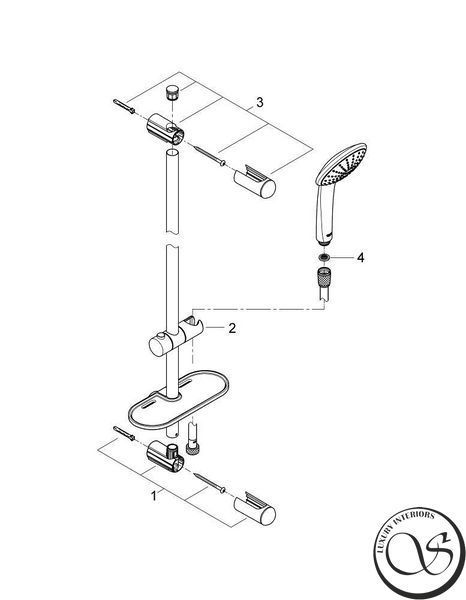 Душевой гарнитур с 1 режимом струи GROHE Euphoria хром 27266001 27266001 фото