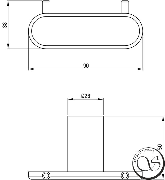 Крючок для полотенца DEANTE ROUND ADR_D121, двойной, 90 x 38 x 50 мм, titanium ADR_D121 фото