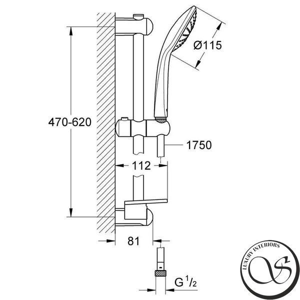 Душевой гарнитур с 1 режимом струи GROHE Euphoria хром 27266001 27266001 фото