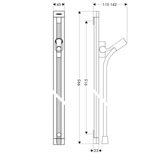 Tija de duș Hansgrohe Raindance Unica S 90 cm, crom (27636000) 27636000 foto