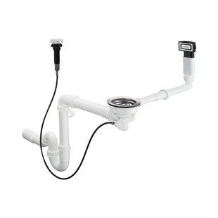 Сифон с переливом для мойки Hansgrohe D16-11 Automatic на 1 чашу, хром (43937000) 43937000 фото