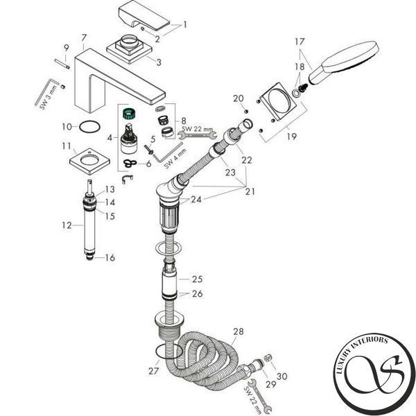 Смеситель для ванны HANSGROHE METROPOL 32550000 фото