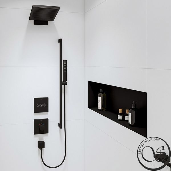 Duș fix Hansgrohe Pulsify E 260 1jet EcoSmart, negru mat (24331670) 24331670 foto