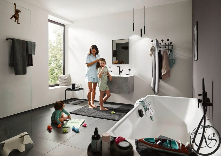 Полотенцедержатель Hansgrohe AddStoris двойной 62,6/64,8x12,4 см, Brushed Black (41743340) 41743340 фото