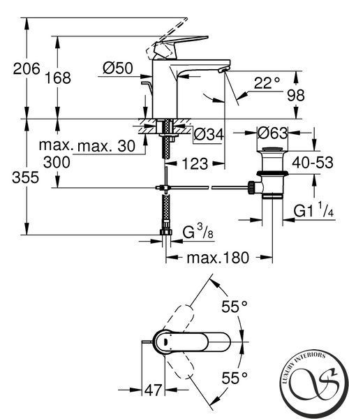 Смеситель для умывальника Grohe Eurosmart Cosmopolitan M-Size, хром (23325000) 23325000 фото