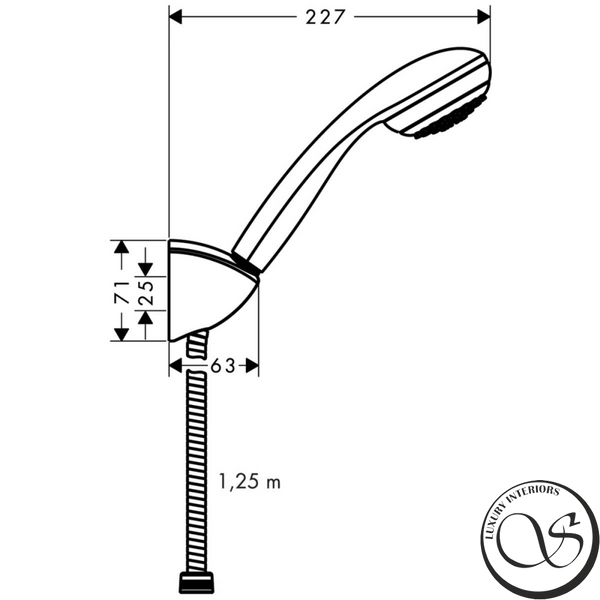 Душевой набор Hansgrohe Crometta 85 1jet/Porter C/1.25 м, хром (27576000) 27576000 фото