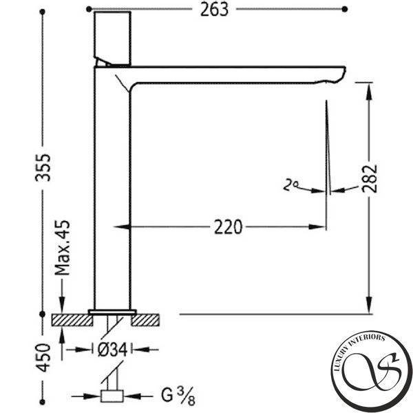 Tres LOFT Смеситель для умывальника XXL Черный 20020306NM фото