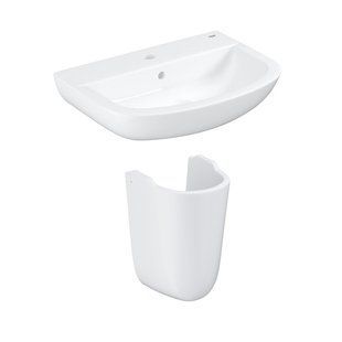 Grohe Bau Ceramic 55 lavoar montat pe perete cu semipiedestal, alb (39440000_39426000) 39440000_39426000 foto