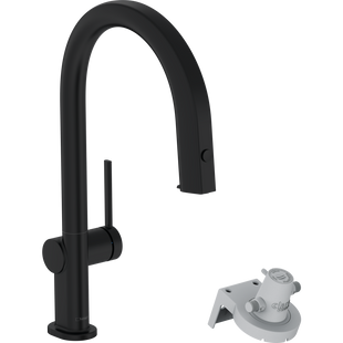 Смеситель для кухни Hansgrohe Aqittura M91 FilterSystem 210 1jet pull-out, Matt Black (76803670) 76803670 фото