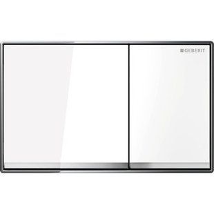Клавиша смыва Geberit OMEGA60 SQUARE 115.081.SI.1 металл, белое стекло 115.081.SI.1 фото