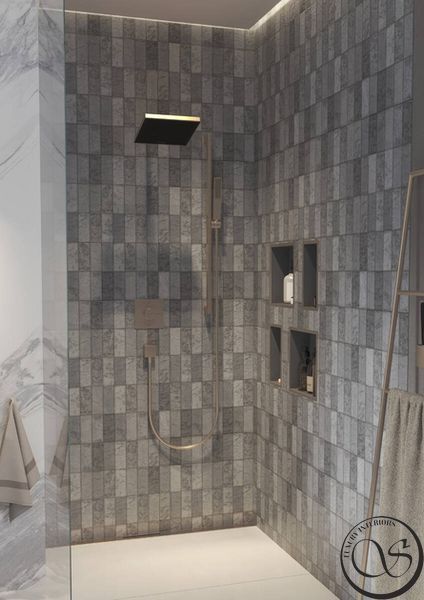 Termostat &icirc;ncastrat Hansgrohe ShowerSelect Comfort E cu 2 funcții, bronz periat (15572140) 15572140 foto