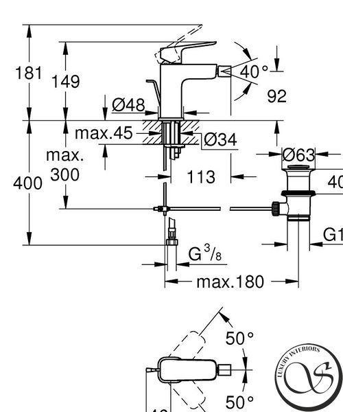 Смеситель для биде Grohe Cubeo 1018102430 1018102430 фото