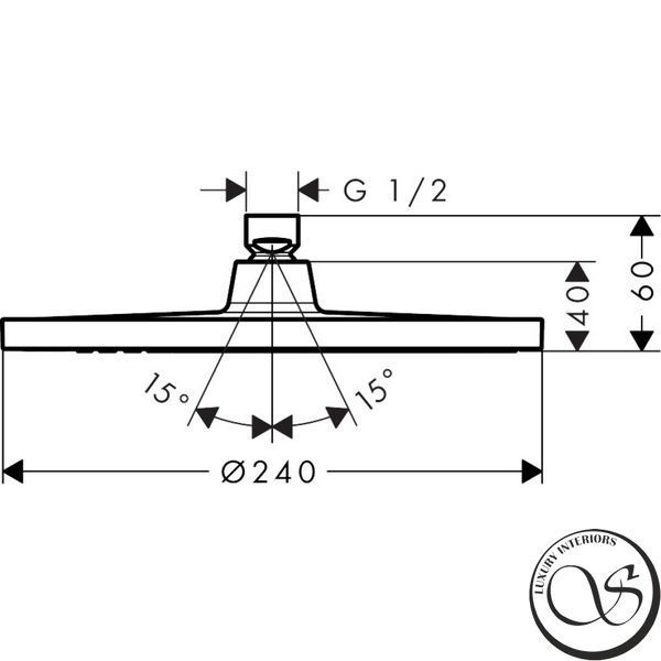 Duș suspendat Hansgrohe Crometta S 240 1jet, negru mat (26723670) 26723670 foto