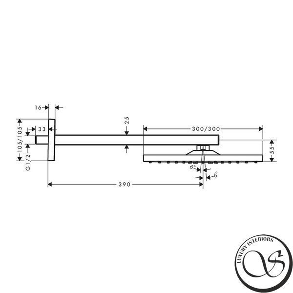 Верхний душ Hansgrohe Raindance E Overhead shower 300 1jet, polished gold optic (26238990) 26238990 фото