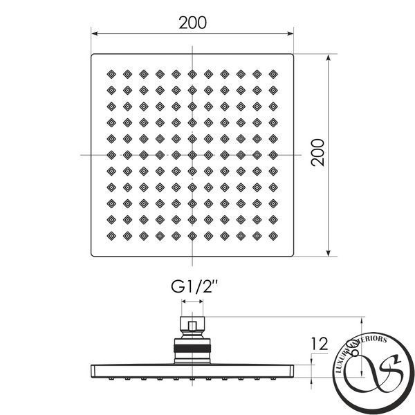 Душ верхний IMPRESE SQ200 хром 200х200 мм SQ200 фото