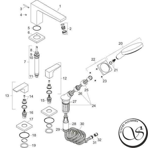 Смеситель для ванны HANSGROHE METROPOL 241802365001 фото