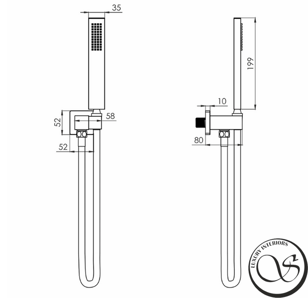 Set dus CASCADA B65, cap de dus din alama, 1 mod, racord perete cu suport, furtun PVC 150cm, mat negru 1586.170104 foto