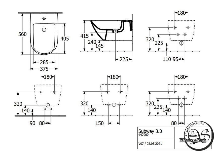 Bideu suspendat Villeroy & Boch Subway 3.0 447000RW Stone White CeramicPlus 56x37.5x27 cm 447000rw foto