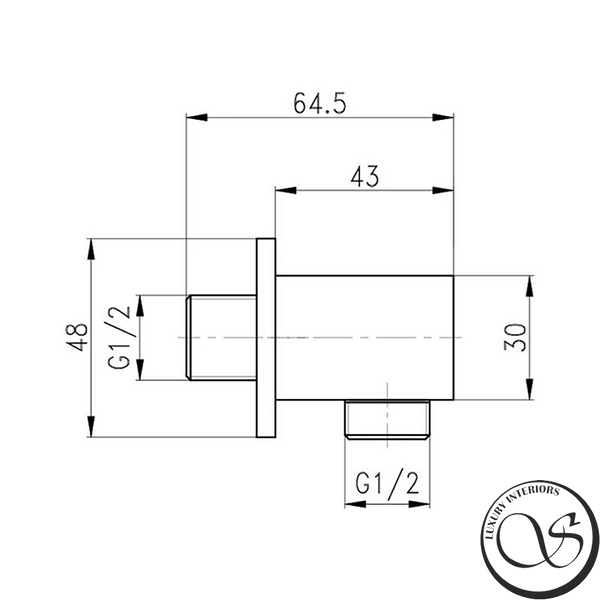 Racord furtun Qtap Spojeni QT809810842857NB dreptunghiular Negru Mat 42857 foto