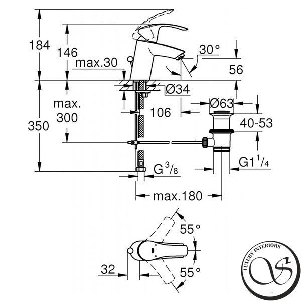 Набор смесителей для ванны GROHE EUROSMART 123238 S 123238 S фото
