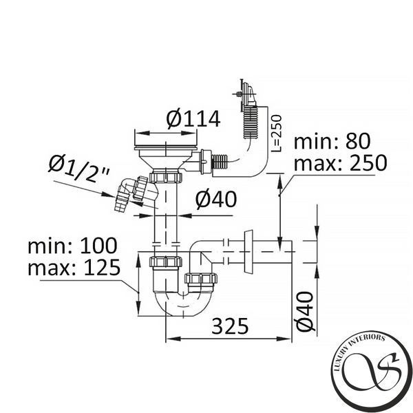 Sifon pentru chiuvetă de bucătărie Imprese SKS114325050 76848 foto