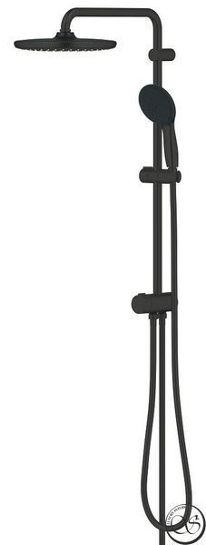 Sistem de duș Grohe Tempesta System 250 Flex cu deviator de perete, negru mat (269802431) 269802431 foto