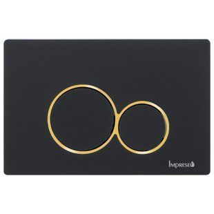 Buton de scurgere IMPRESE i-FRAME i7117PB black soft-touch insert aur i7117PB foto