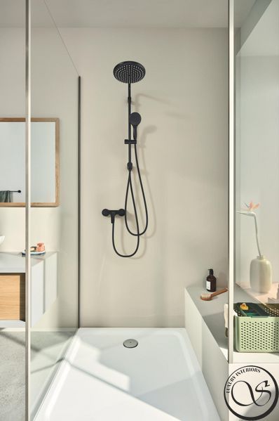 Sistem de duș Grohe Tempesta System 250 Flex cu deviator de perete, negru mat (269802431) 269802431 foto